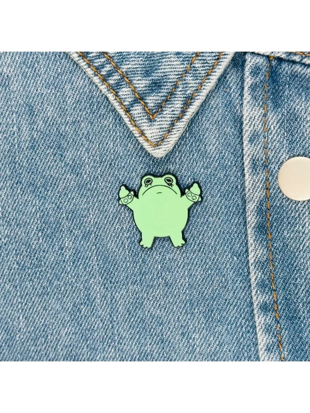 ⭐Enamel Pin Punk Frog Giving The Finger Broch GreenAnimal alloy Badge New Oz⭐